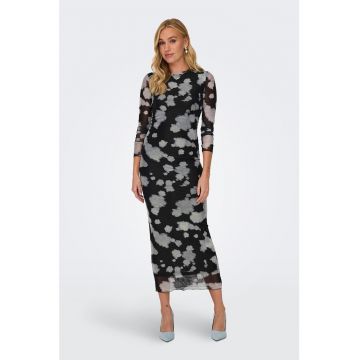 Rochie lunga cambrata cu imprimeu tie-dye