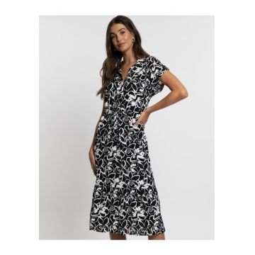 Rochie midi cu model floral Sunshine 7759