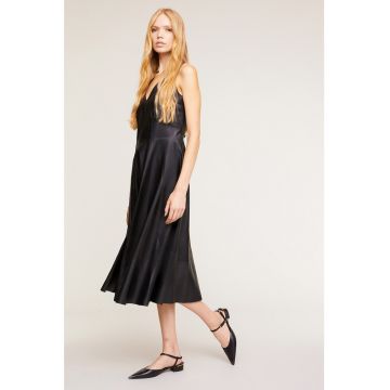 Rochie midi de piele ecologica