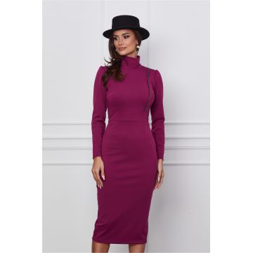 Rochie Moze magenta cu fermoar pe bust