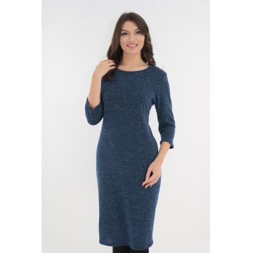 Rochie office bleumarin din jerse moale