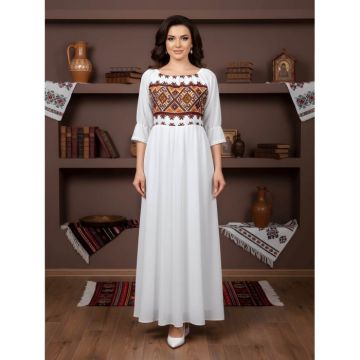 Rochie stilizata cu motive traditionale lunga Magdalena 3
