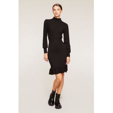 Rochie tricotata fin cu model torsade