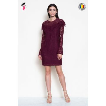Rochie Xara eleganta croita drept din broderie