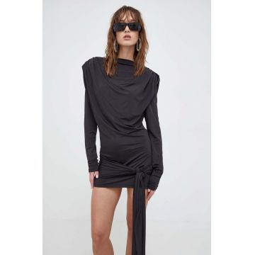 Rotate rochie culoarea negru, mini, mulata