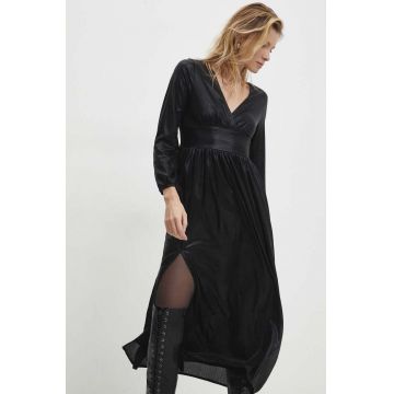 Answear Lab rochie culoarea negru, midi, evazati