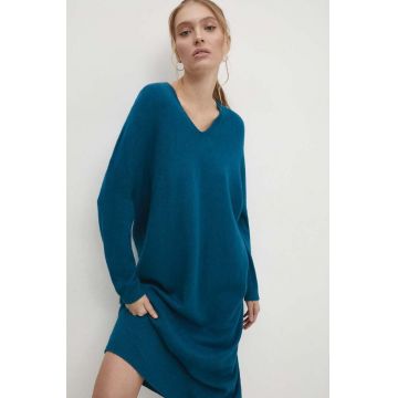 Answear Lab rochie culoarea turcoaz, mini, oversize