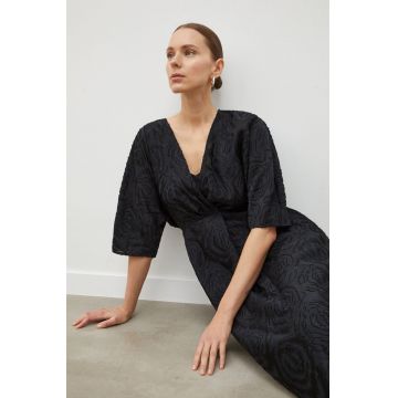 Day Birger et Mikkelsen rochie culoarea negru, midi, evazati