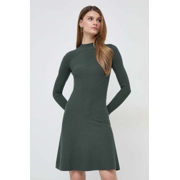 Max Mara Leisure rochie culoarea verde, mini, evazati