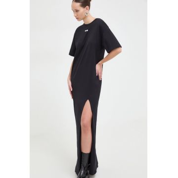MSGM rochie din bumbac culoarea negru, maxi, oversize