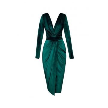 Rochie bodycon de catifea Jade Agate