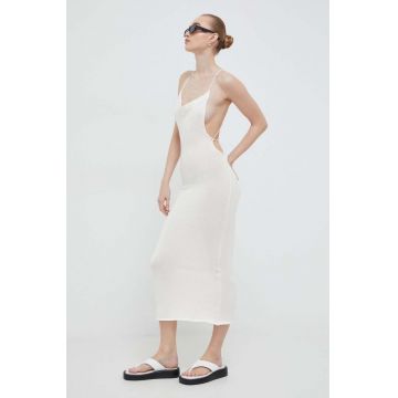 Alohas rochie culoarea bej, midi, mulata