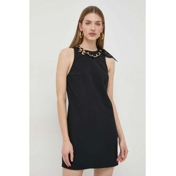 Elisabetta Franchi rochie culoarea negru, mini, drept