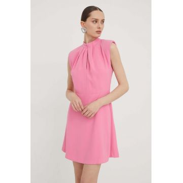 HUGO rochie culoarea roz, mini, drept