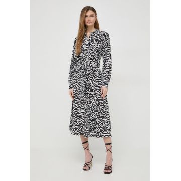 Karl Lagerfeld rochie culoarea negru, midi, evazati