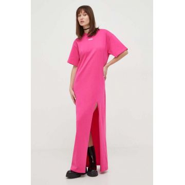 MSGM rochie din bumbac culoarea roz, maxi, oversize