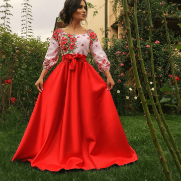 Rochie Traditionala stilizata cu Maci 8