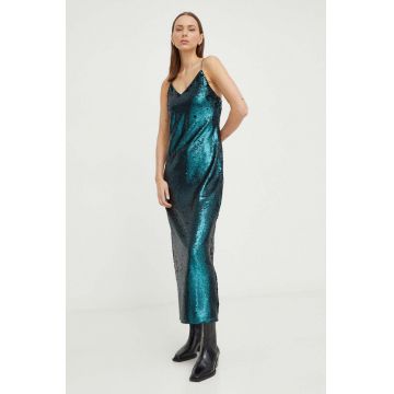 Samsoe Samsoe rochie culoarea verde, maxi, mulata