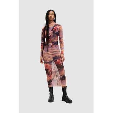 AllSaints rochie TIA COLCA midi, mulata