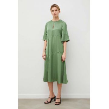 Day Birger et Mikkelsen rochie culoarea verde, midi, drept