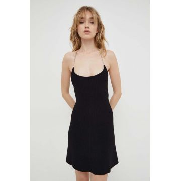 Diesel rochie culoarea negru, mini, evazati