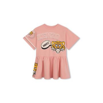 Kenzo Kids rochie din bumbac pentru copii culoarea roz, mini, evazati