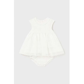 Mayoral Newborn rochie bebe culoarea bej, mini, evazati