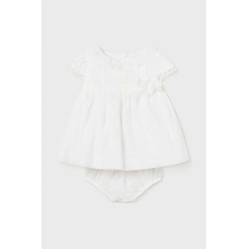 Mayoral Newborn rochie bebe culoarea bej, mini, evazati