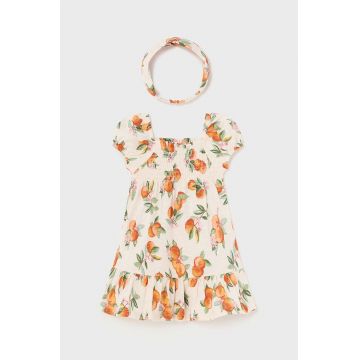 Mayoral rochie din bumbac pentru bebeluși culoarea portocaliu, mini, evazati