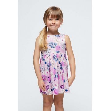 Mayoral rochie din bumbac pentru copii culoarea violet, mini, evazati