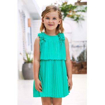 Mayoral rochie fete culoarea verde, mini, evazati