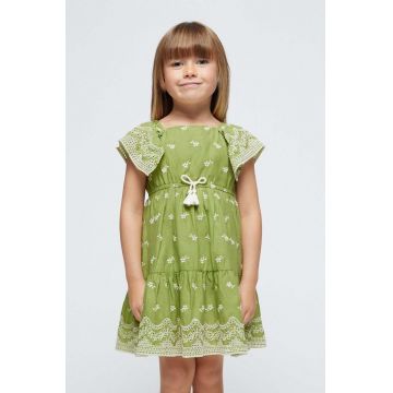 Mayoral rochie fete culoarea verde, mini, evazati