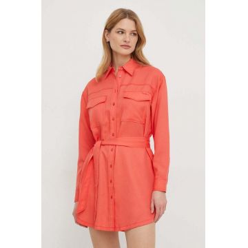 Pepe Jeans rochie Beate culoarea rosu, mini, drept