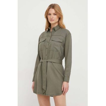 Pepe Jeans rochie Beate culoarea verde, mini, drept