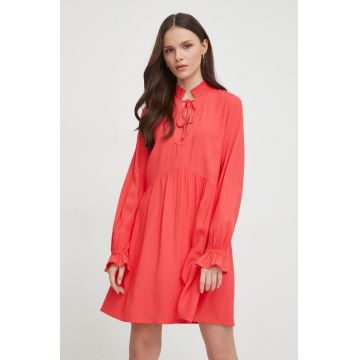 Pepe Jeans rochie BEVERLY culoarea roz, mini, evazati