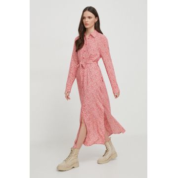 Pepe Jeans rochie BROOKE culoarea rosu, maxi, drept