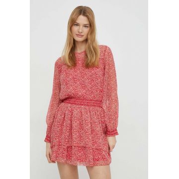 Pepe Jeans rochie culoarea rosu, mini, evazati