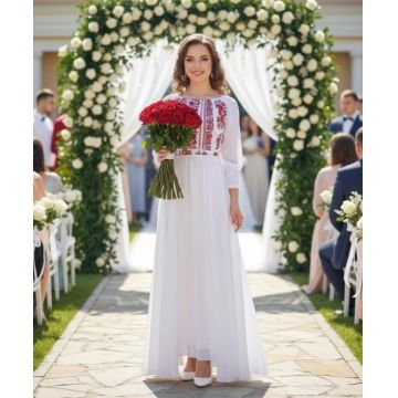 Rochie stilizata cu motive traditionale Elina