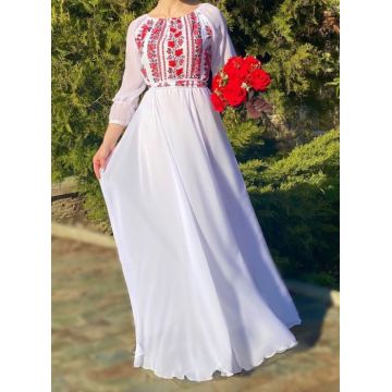 Rochie stilizata cu motive traditionale Elina