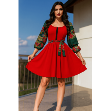 Rochie stilizata cu motive traditionale Viorela 2