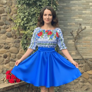 Rochie Traditionala stilizata cu Maci 11