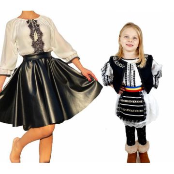 Set rochii Mama si Fiica 73 Rochie cu motive traditionale si Costumas fetita