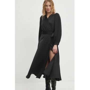 Answear Lab rochie culoarea negru, midi, evazati