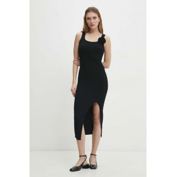 Answear Lab rochie culoarea negru, midi, mulata