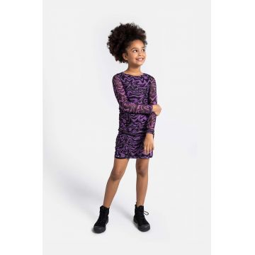 Coccodrillo rochie fete culoarea violet, mini, drept
