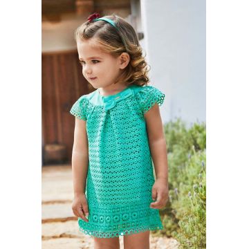 Mayoral rochie bebe culoarea turcoaz, mini, evazati