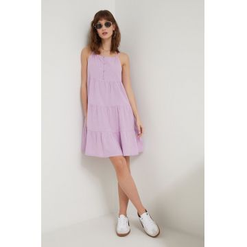 Roxy rochie culoarea violet, mini, evazați ERJWD03784