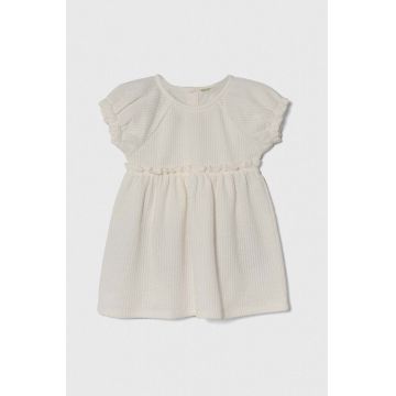 United Colors of Benetton rochie bebe culoarea bej, mini, evazati