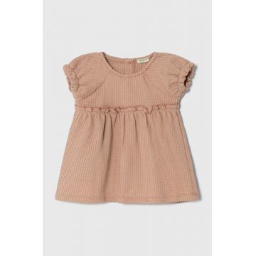 United Colors of Benetton rochie bebe culoarea bej, mini, evazati