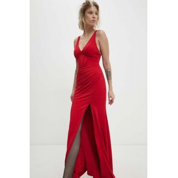 Answear Lab rochie culoarea rosu, maxi, evazati